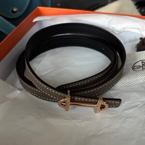 HERMES Elegant Reversible  Leather Belt